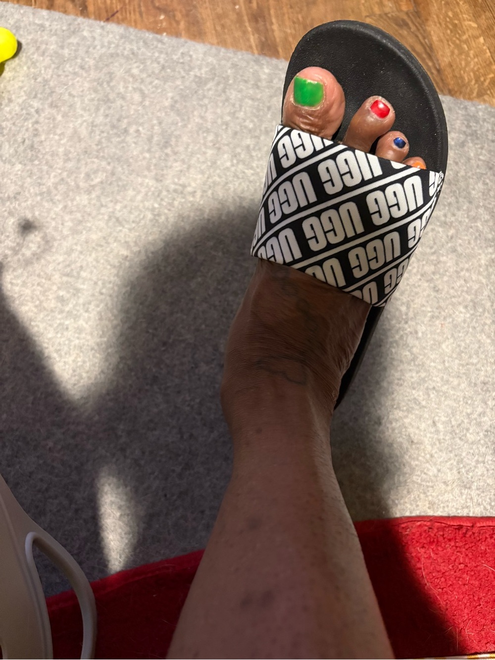 Ugg logo flip flops